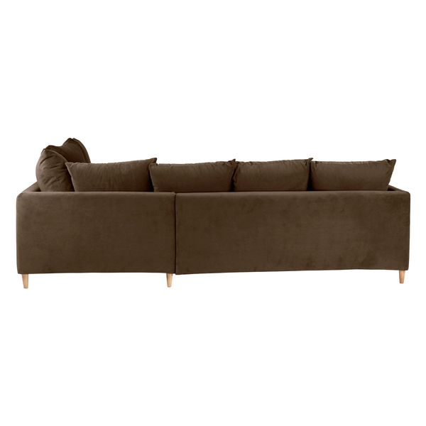 Canapé d'angle velours taupe - Angle droite