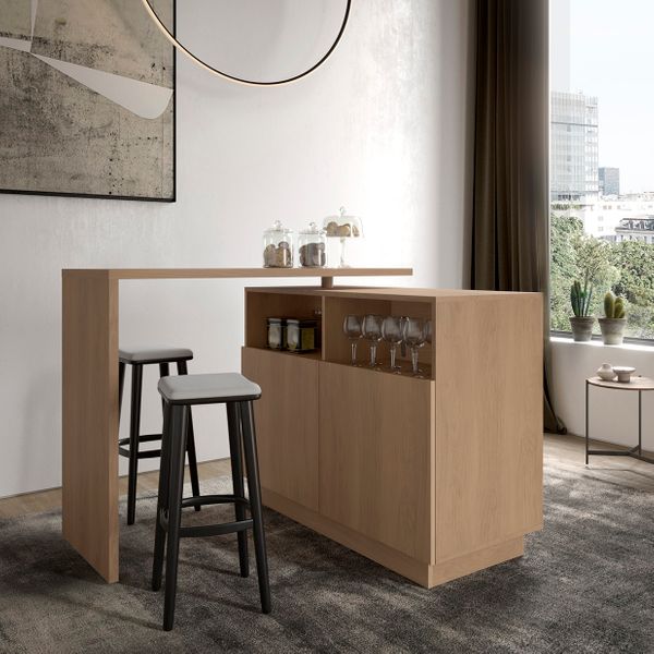 Îlot central cuisine 125cm plateau pivotant