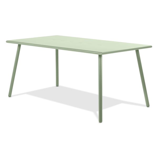 Table repas outdoor métal vert amande
