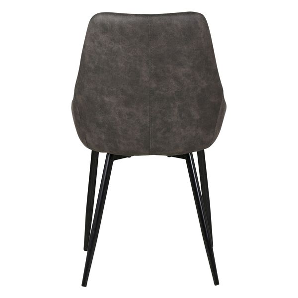 Chaise tissu effet daim gris foncé