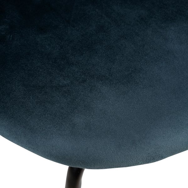 Chaise snack velours gris bleu