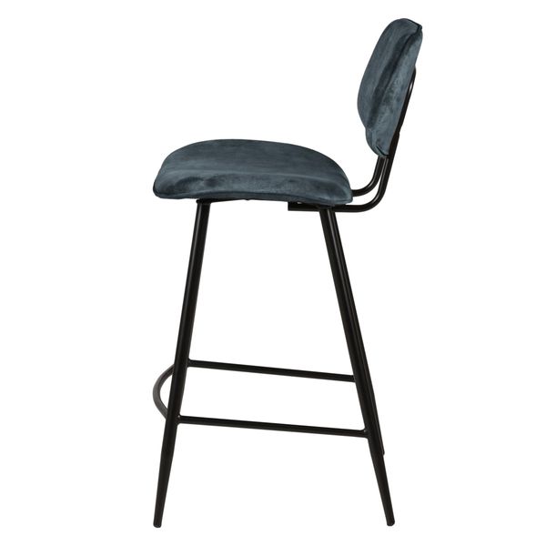 Chaise plan de travail velours gris bleu
