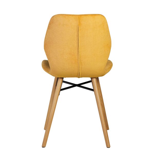 Chaise tissu soft touch moutarde