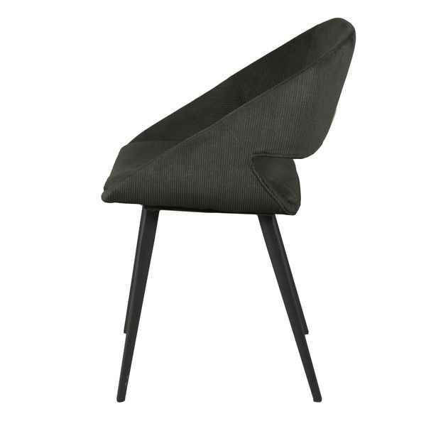Chaise repas velours côtelé vert foncé