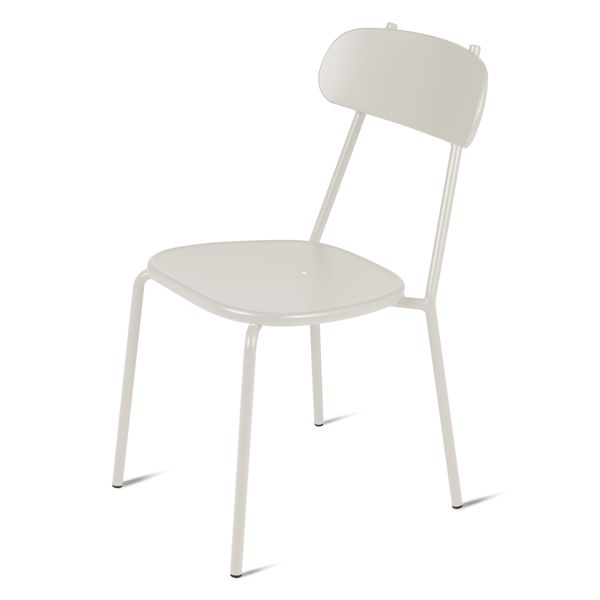 Chaise repas outdoor métal beige