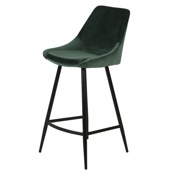 Chaise snack velours verte foncée