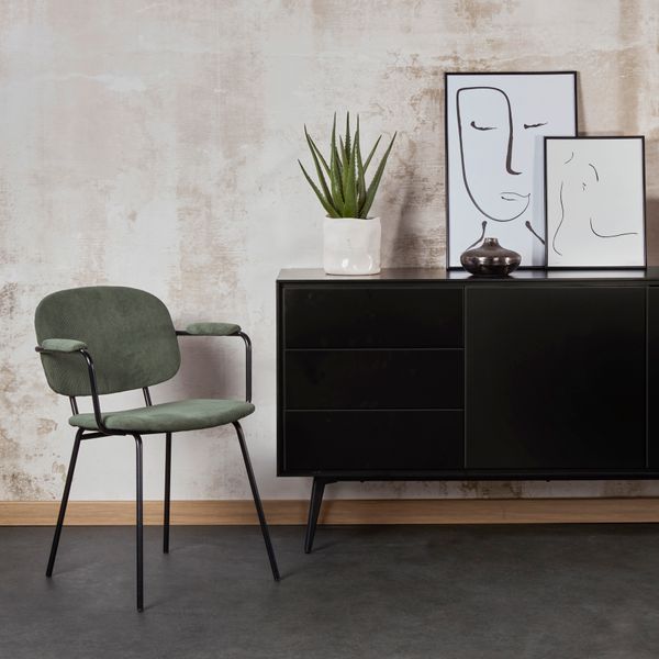 Fauteuil velours côtelé vert sapin