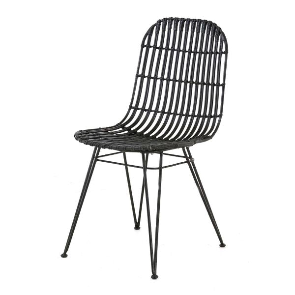 Chaise en rotin noir