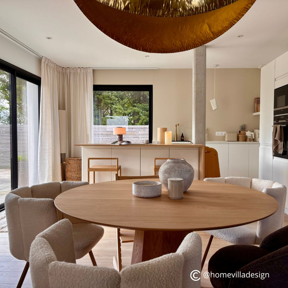 Table repas placage chêne naturel