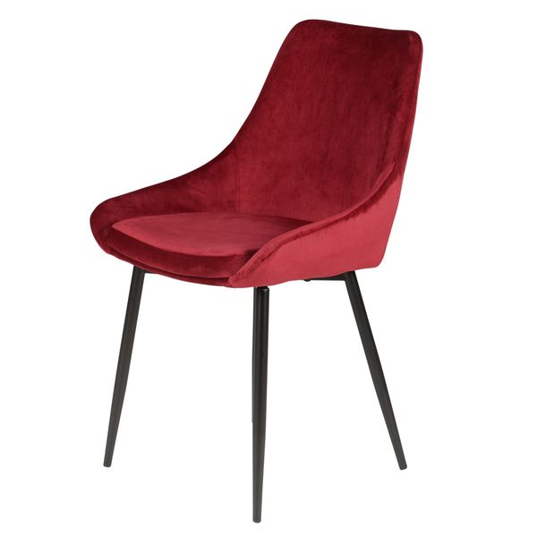 Chaise en velours rouge