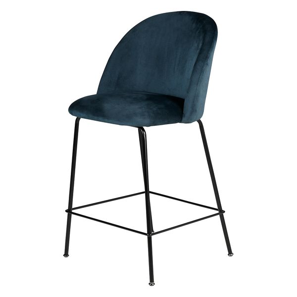 Chaise snack velours gris bleu