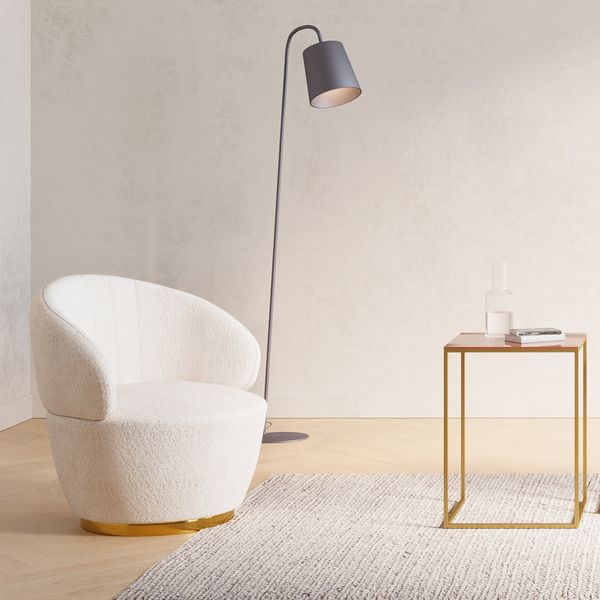 Fauteuil écru effet mohair