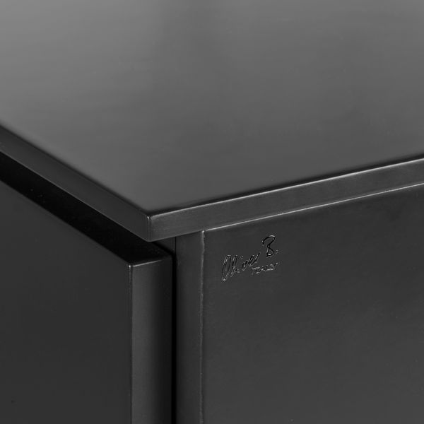 Meuble haut 4 portes chêne naturel et laqué anthracite