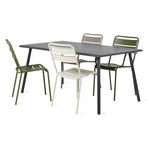 Table repas outdoor métal anthracite