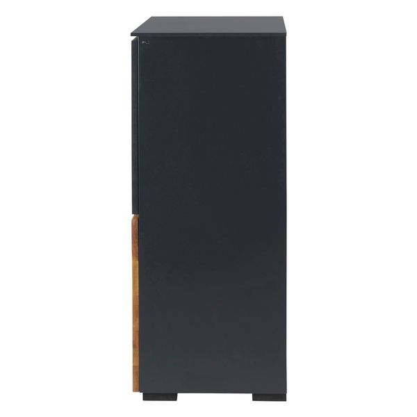 Meuble haut 4 portes chêne naturel et laqué anthracite
