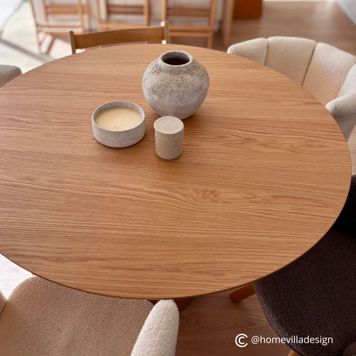 Table repas placage chêne naturel