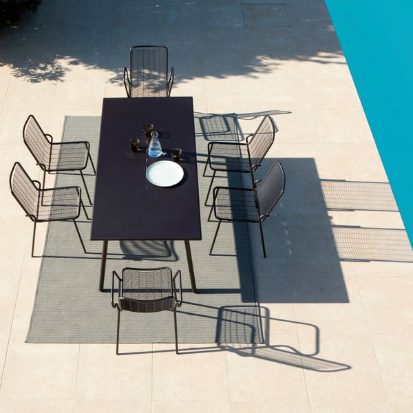 Fauteuil repas outdoor métal anthracite