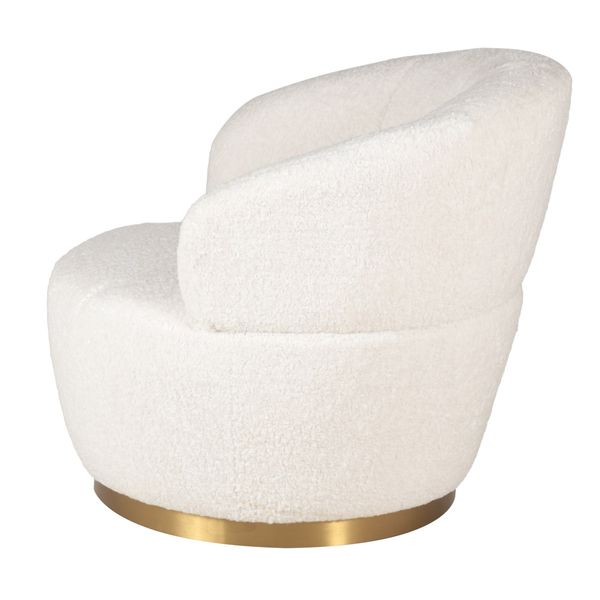 Fauteuil écru effet mohair