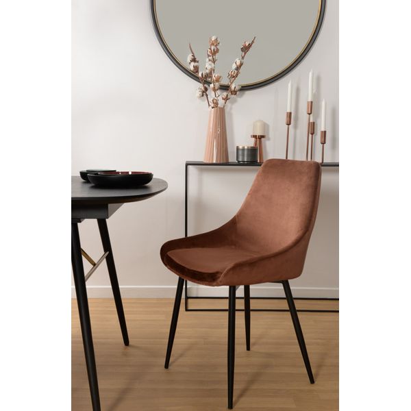Chaise en velours marron