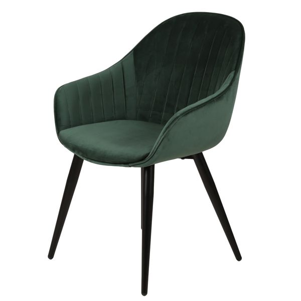 Fauteuil velours vert foncé