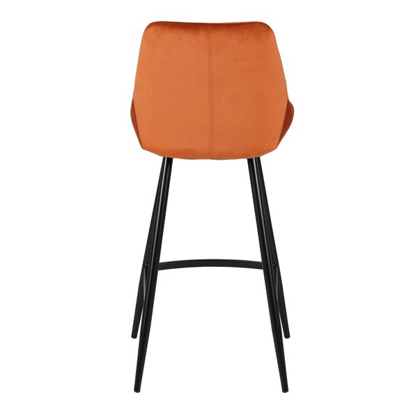 Chaise de bar velours cognac