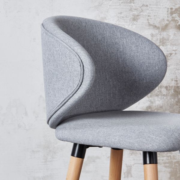 Chaise de bar tissu gris clair