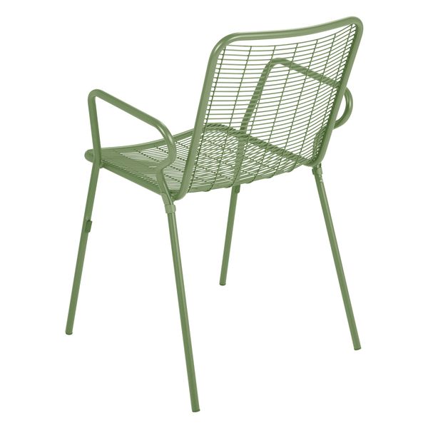 Fauteuil repas outdoor métal vert amande