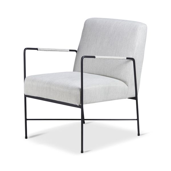 Fauteuil chevron gris pieds métal
