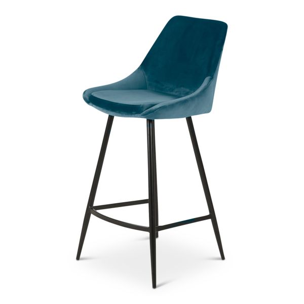 Chaise snack en velours bleu