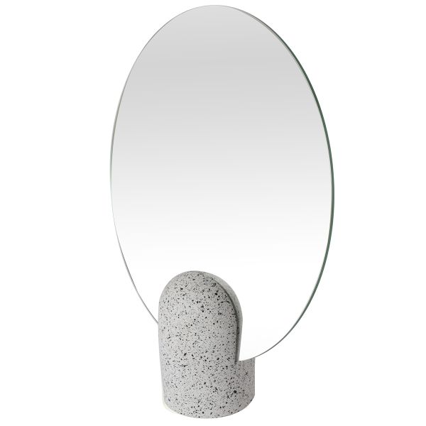Miroir rond en terrazzo blanc Muzz