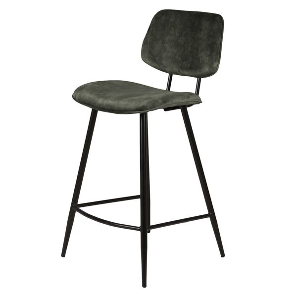 Chaise plan de travail velours verte foncée