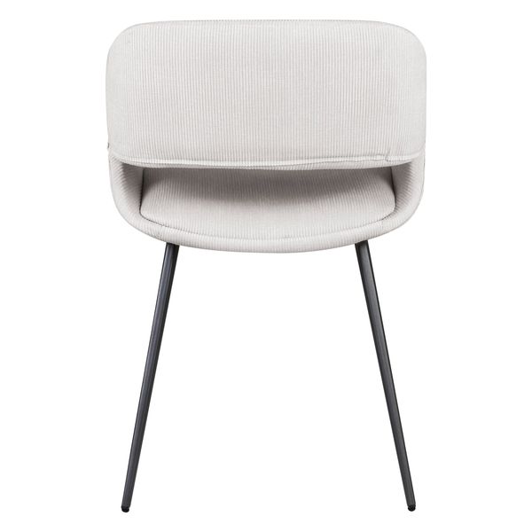 Chaise repas velours côtelé écru