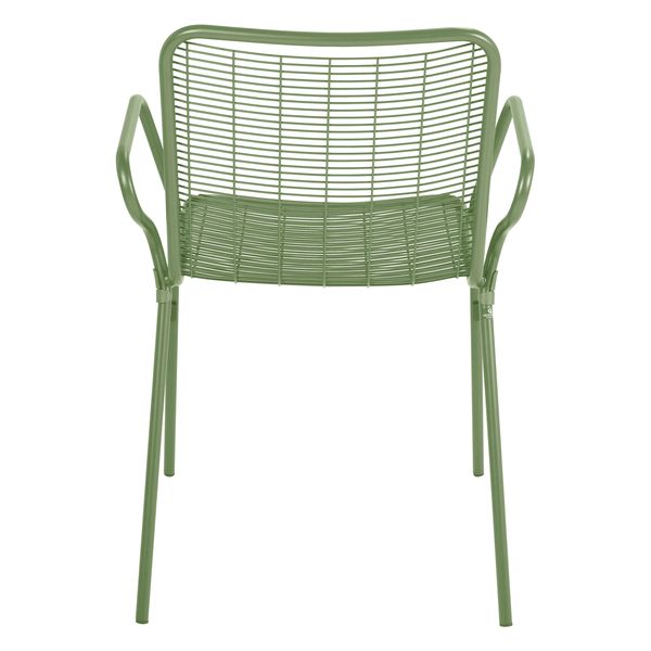 Fauteuil repas outdoor métal vert amande