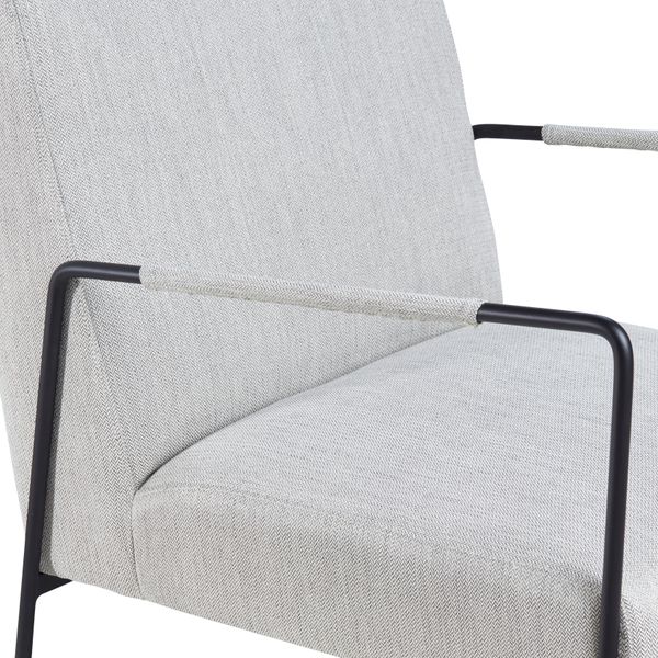Fauteuil chevron gris pieds métal