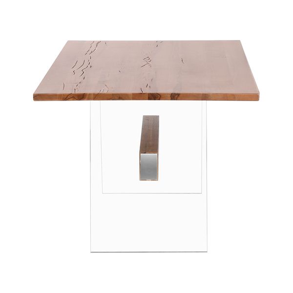 Table repas chêne naturel pieds verre