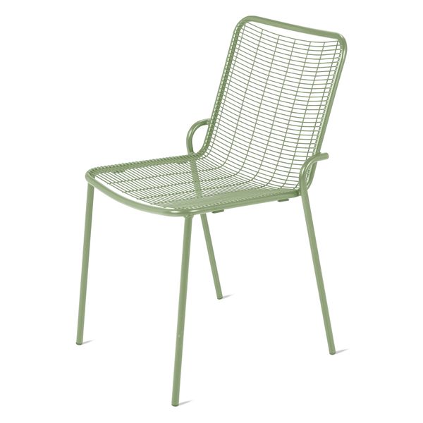 Chaise repas outdoor métal vert amande