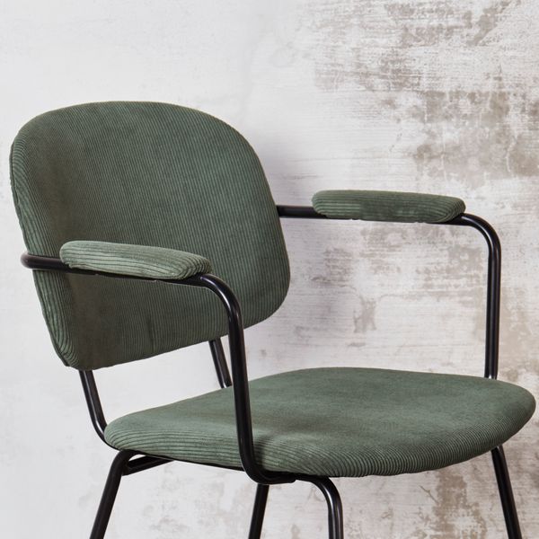 Fauteuil velours côtelé vert sapin