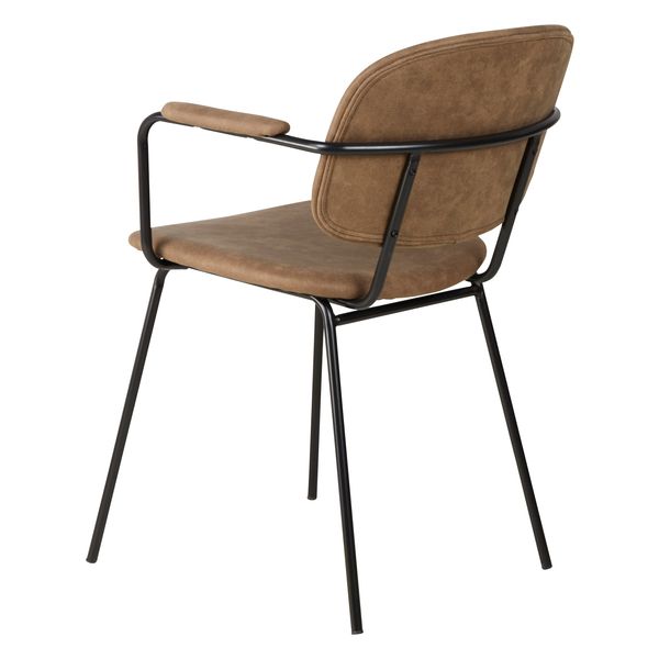 Fauteuil tissu effet daim marron foncé