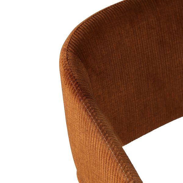 Chaise snack velours côtelé cognac
