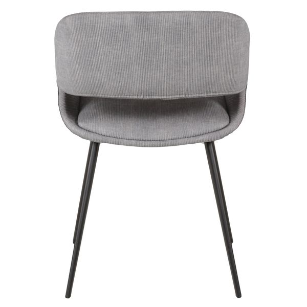 Chaise repas velours côtelé gris clair