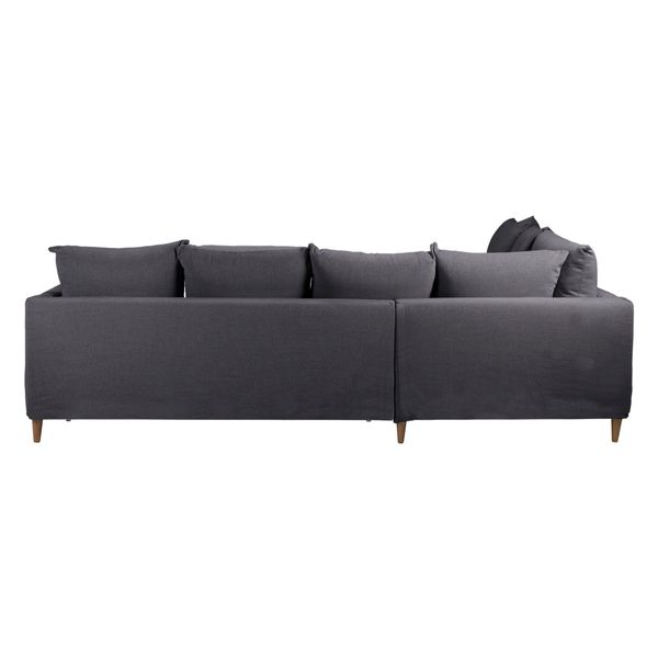 Canapé d'angle tissu recyclé anthracite - Angle gauche