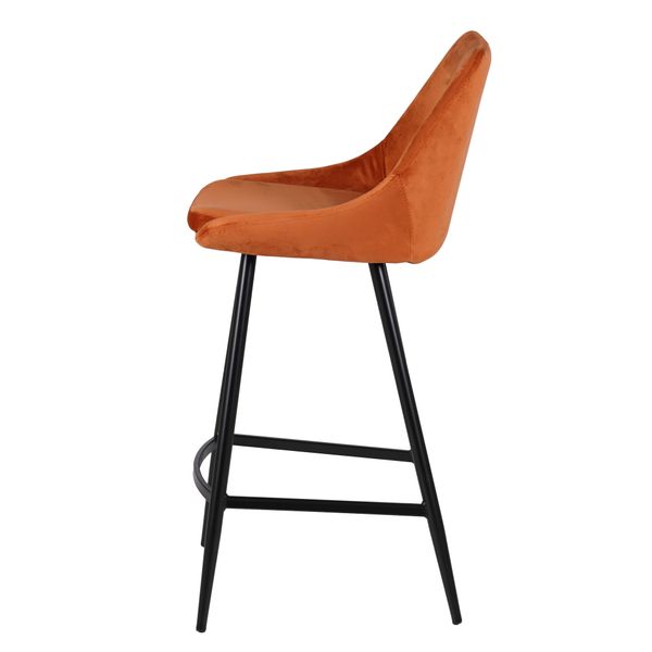 Chaise de bar velours cognac
