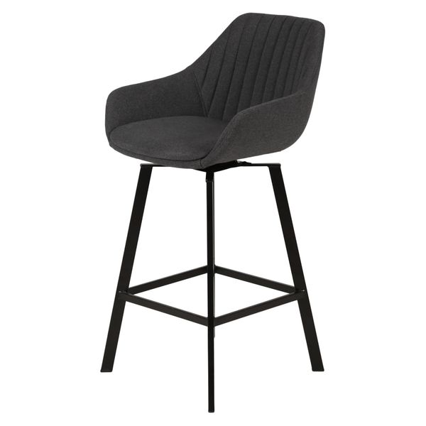 Chaise hauteur plan de travail pivotante grise foncée
