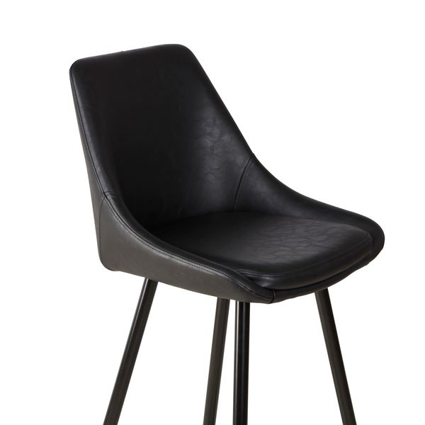 Chaise snack en PU noir