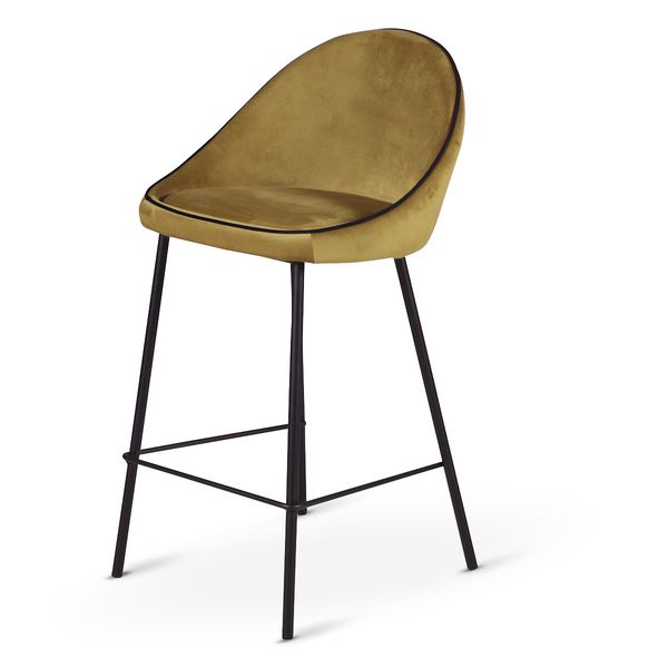 Chaise snack velours ocre