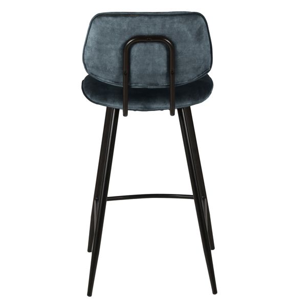 Chaise plan de travail velours gris bleu