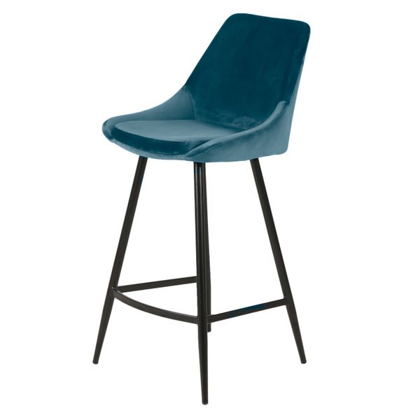 Chaise de bar velours bleu