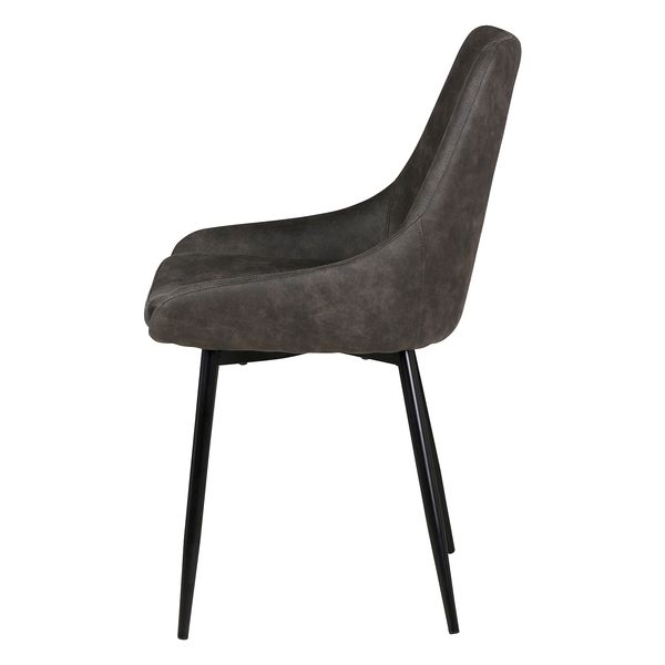 Chaise tissu effet daim gris foncé