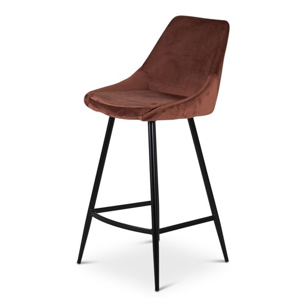Chaise snack en velours marron