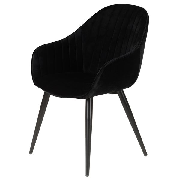 Fauteuil en velours noir